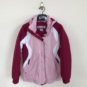 Columbia Pink Fleece-Lined Waterproof Jacket